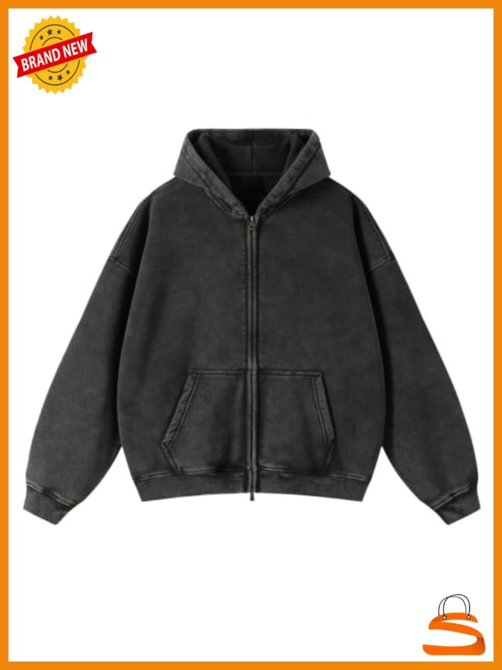 Unisex Oversized Double Zip Fleece Hoodie Sweatshirt
